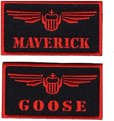 Maverick Goose Embroidered Patch (2PC Bundle -Iron on Sew on)