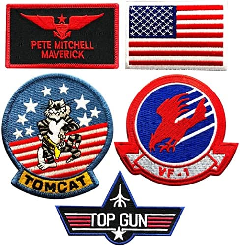 Pete Mitchell Navy Fighter Patch (5 PC Set - iron on sew on)